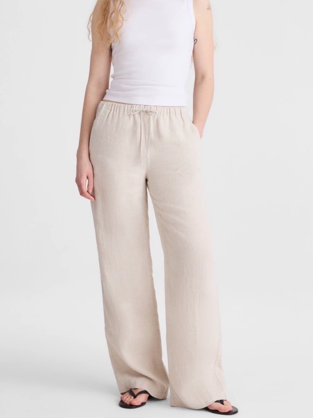 Madewell Women's Wide-Leg Linen Blend Pants